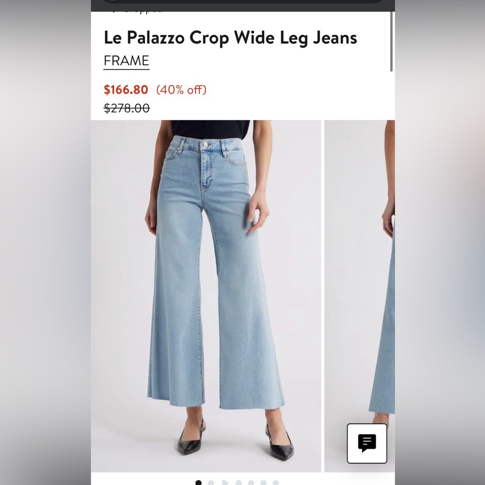 Frame la palazzo crop jeans size 25